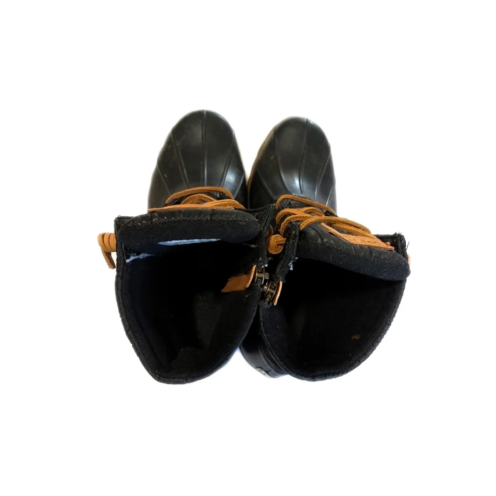 SPERRY Women's Black Saltwater Shiny Quilted Duck Rain Boot Shoe STD80755 SZ 7.5 - Picture 9 of 9